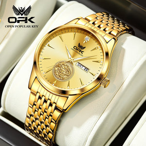 Original Quartz Men Watch Waterproof Luminous Dual Calendar Stainless Steel Wristwatch Luxury Watches