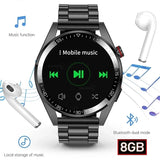 New Smart Watchsmart Mens 8G Memory Local Music Player 454*454 AMOLED Screen Bluetooth Call Sports Man Smartwatch For Samsung Huawei