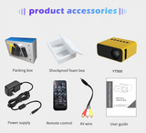 MINI Projector YT500 Home Theater Cinema PortableProjectors Sync Android IOS Phone Smart TV LED Beamer For 1080P FUll HD Video