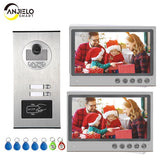AnjielaSmart  Apartment intercom 9&#39;&#39; Monitor Video Intercom with 2 / 3 / 4 / 6 / 8 Units Video Door Phone RFID Camera Video bell