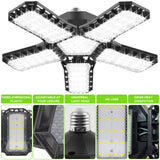 3-10 Panel Deformable LED Garage Light,industrial Lighting Led Ceiling Garage Lamp 8000LM E26/E27 6500K USA Warehouse Shop Light
