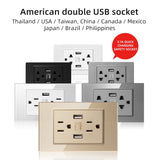 American Standard Dual USB Wall Socket Smart Home Appliance Plug Adapter Type-c 3.1A Fast Charging