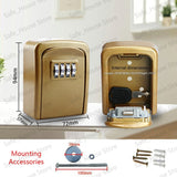 Wall Mount Key Lock Box 4 Digit Password Code Security Lock No Key for Home Office Key Safe Secret Storage Box Organizer