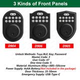 Digital Deadbolt Lock Tuya Bluetooth Smart Keyless APP Password Unlock Support Remote Temporary Code Easy Replacement