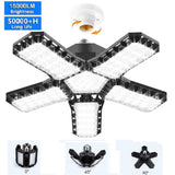 3-10 Panel Deformable LED Garage Light,industrial Lighting Led Ceiling Garage Lamp 8000LM E26/E27 6500K USA Warehouse Shop Light