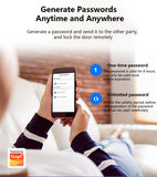 Digital Deadbolt Lock Tuya Bluetooth Smart Keyless APP Password Unlock Support Remote Temporary Code Easy Replacement