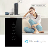 Tuya WiFi Smart Light Switch Alexa Google Home 110V 220V No Neutral Wire Single Fire RF433Mhz Remote 1 2 3 Gang