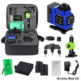 4D/3D 16/12 Lines Laser Level 360 Self-leveling Function Leveling Tool Omnidirectional Ground Wall Sticker Home Improvement Tool