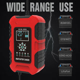 FOXSUR Car Battery Chargers 12V/10A 24V/5A Full Automatic AGM Wet Smart Battery Chargers Maintainer Portable Battery Chargers