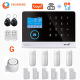 Wireless WIFI GSM Home Security Alarm System - Smart Life APP With Motion Sensor Detector Compatible With Alexa &amp; Google