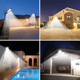 10000W Upgraded 168LED Solar Street Light Outdoor Waterproof LED for Garden Wall Adjustable Angle Solar Lamp Built-in 10000mAH
