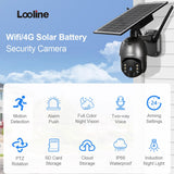 4MP Wifi Solar Camera Outdoor 360° View Pan Tilt Spotlight Battery Powered 4G Security System Camera 2Way Voice Intercom PTZ Cam