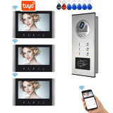 7 Inch WiFi Video Intercom for 2~12 Apartments Door Access Control System Tuya Smart APP Remote Unlock,Call and Monitor