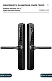 Double sides Euro 85mm mortise Waterproof Fingerprint tuya wifi card Pincode Smart digtial Door Lock for Aluminum/Sliding Door