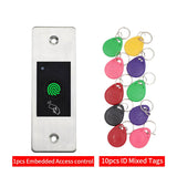 12V DC RFID Reader Keyless Door Opener Metal  Access Control Keypad 800 Users Mini  IP66 Waterproof Embedded Fingerprint Reader