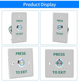 Waterproof Door Push Exit Button Gate Release Switch Opener COM NC NO LED Backlight For Door Access Control System Entry Outdoor