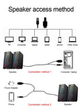 REDRAGON GS520 Anvil Aux 3.5mm Stereo Surround Music RGB Speakers Sound Bar for Computer 2.0 PC Home Notebook TV Loudspeakers