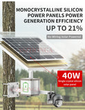 5MP 4G SIM Card Security Floodlight IP Camera Wireless 1080P Outdoor PTZ CCTV Surveillance Cam 40W 20A Battery Solar Panel CamHi