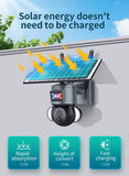4G SIM Solar Camera Outdoor Solar Panel 5MP HD WIFI Wireless Security CCTV 21000mAh Battery with Anti-theft Siren Alarm