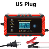 12V/24V 8A Full Automatic Battery chargers Digital LCD Display Car Battery Chargers Power Puls Repair Chargers Wet Dry Lead Acid