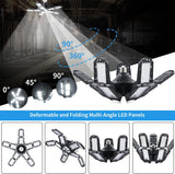 LED Garage Lights with 10 Adjustable Panels E26/E27 Ceiling Shop Work Lamp 80W 150W 6500K Bulb for Workshop Industrial Lighting