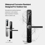 Double sides Euro 85mm mortise Waterproof Fingerprint tuya wifi card Pincode Smart digtial Door Lock for Aluminum/Sliding Door