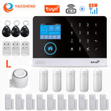 Wireless WIFI GSM Home Security Alarm System - Smart Life APP With Motion Sensor Detector Compatible With Alexa &amp; Google