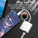 Lightning to RJ45 Adapter 2 in 1 Ethernet LAN Network Adapter with Charge Port Compatible with iPhone/iPad/iPod Plug and Play