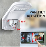 5MP 4G SIM Card Security Floodlight IP Camera Wireless 1080P Outdoor PTZ CCTV Surveillance Cam 40W 20A Battery Solar Panel CamHi