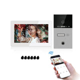 Jeatone Wireless Video Intercom For Home 7&quot; Touch Screen Intercom In Private House Monitor 720P Doorbell Camera With Fingerprint