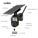 4MP Wifi Solar Camera Outdoor 360° View Pan Tilt Spotlight Battery Powered 4G Security System Camera 2Way Voice Intercom PTZ Cam