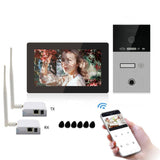 Jeatone Wireless Video Intercom For Home 7&quot; Touch Screen Intercom In Private House Monitor 720P Doorbell Camera With Fingerprint