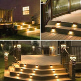 Solar Deck Lights 32 Pack Outdoor Step Lights Waterproof Led Solar Lights for Railing Stairs Step Fence Yard Patio and Pathway