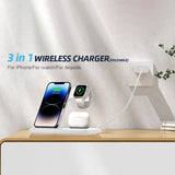 3 In 1 Wireless Charger For iPhone 14 13 12 Pro Max Mini 11 XS XR X 8 20W Fast Charging Stand For AirPods Pro Apple Watch 8 7 6