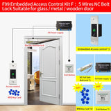 12V DC RFID Reader Keyless Door Opener Metal  Access Control Keypad 800 Users Mini  IP66 Waterproof Embedded Fingerprint Reader