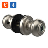 Round Knob Tuya Bluetooth Smart Lock Easy Install Cylindrical Electronic Digital Biometric Fingerprint Lock for Smart Home