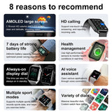 Clcey 2023 New Sports SmartWatch Men&#39;s And Womens AMOLED Screen Bluetooth Call Always Display Time HeartRate Weather SmartWatch