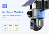 4K 8MP Solar Camera Dual Lens 10X/4X Zoom 4G /WIFI Ai Security Outdoor Camera Humanoid Tracking Color Night Vision PTZ Cam