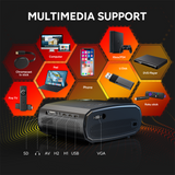 V50 Portable 5G WIFI Projector Mini Smart Real 1080P Full HD Movie Proyector 200'' Large Screen LED Bluetooth Projectors