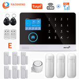 Wireless WIFI GSM Home Security Alarm System - Smart Life APP With Motion Sensor Detector Compatible With Alexa &amp; Google