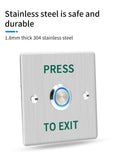 Waterproof Door Push Exit Button Gate Release Switch Opener COM NC NO LED Backlight For Door Access Control System Entry Outdoor
