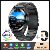 New Smart Watchsmart Mens 8G Memory Local Music Player 454*454 AMOLED Screen Bluetooth Call Sports Man Smartwatch For Samsung Huawei
