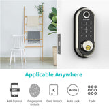 Wifi Fingerprint Smart Door Lock Biometric Keyless Entry Front Lock Remote Control Keypad Electronic Deadbolt Lock Home