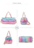 Rainbow Colorful Gym Bag Women's Handbags Travel Fitness Sports Girls Duffel Yoga Shoes Shoulder Bag Waterproof Dry Wet Pocket