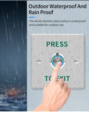 Waterproof Door Push Exit Button Gate Release Switch Opener COM NC NO LED Backlight For Door Access Control System Entry Outdoor