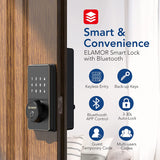Smart Lock with Bluetooth, Keyless Entry Door Lock with Touchscreen Keypads, Easy to Install, App Unlock, Security Waterproof El