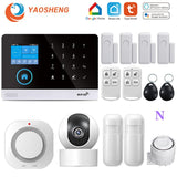 Wireless WIFI GSM Home Security Alarm System - Smart Life APP With Motion Sensor Detector Compatible With Alexa &amp; Google