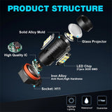 2Pcs Auto Leds Light H8 H11 Led HB4 9006 HB3 9005 High Quality Fog Lights Bulb 3030SMD 6000K White Car Driving Running Lamp 12V