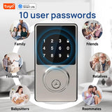Smart Home Bluetooth Lock Keyless Entry Door Lock With Touchscreen Keypad APP Control Waterproof IP54 Low Battery Alert