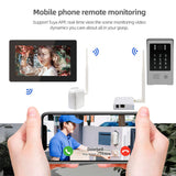 Jeatone Wireless Video Intercom For Home 7&quot; Touch Screen Intercom In Private House Monitor 720P Doorbell Camera With Fingerprint